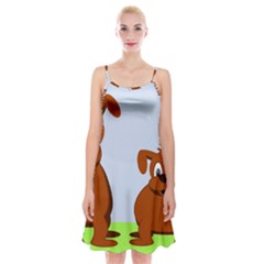 Animals Dogs Mutts Dog Pets Spaghetti Strap Velvet Dress