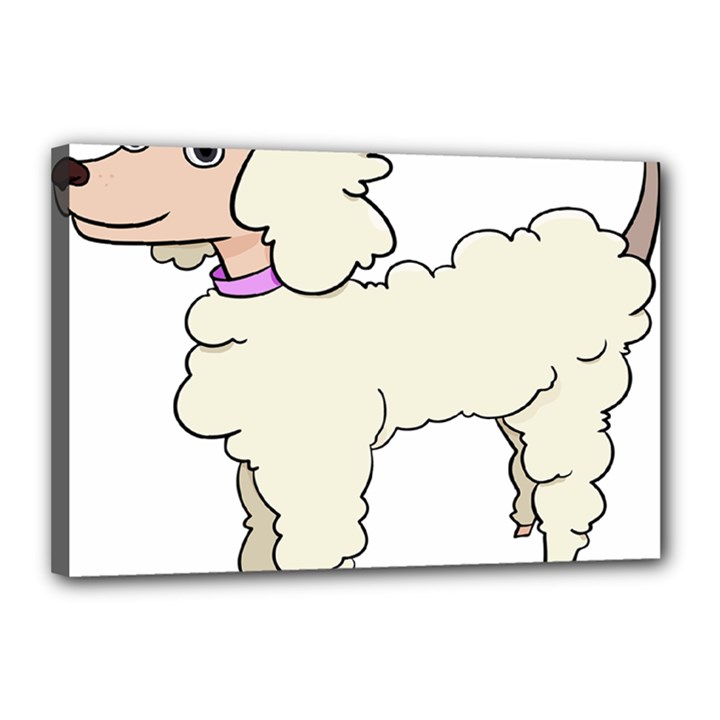 Poodle Dog Breed Cute Adorable Canvas 18  x 12 