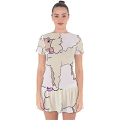 Poodle Dog Breed Cute Adorable Drop Hem Mini Chiffon Dress by Nexatart