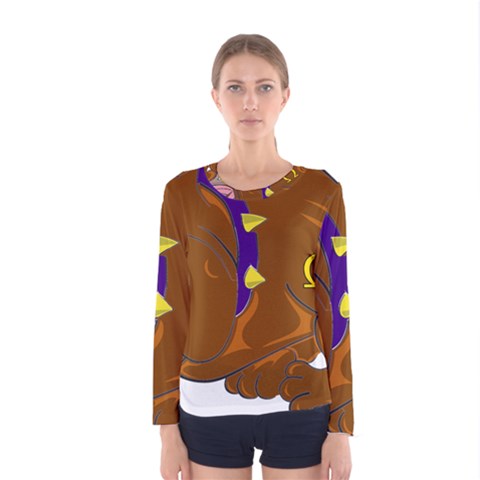 Bulldog Cartoon Angry Dog Women s Long Sleeve Tee by Nexatart