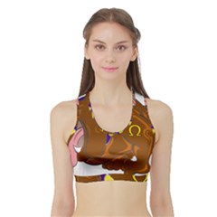 Bulldog Cartoon Angry Dog Sports Bra With Border by Nexatart