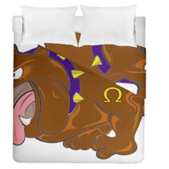 Bulldog Cartoon Angry Dog Duvet Cover Double Side (queen Size) by Nexatart