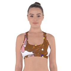 Bulldog Cartoon Angry Dog Cross Back Sports Bra by Nexatart