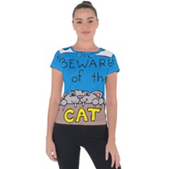 Cat Print Paw Pet Animal Claws Short Sleeve Sports Top  by Nexatart