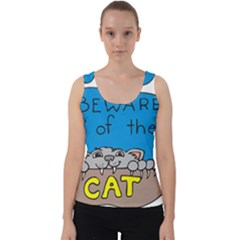 Cat Print Paw Pet Animal Claws Velvet Tank Top