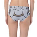 Gray Happy Dog Bulldog Pet Collar Mid-Waist Bikini Bottoms View2