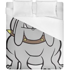 Gray Happy Dog Bulldog Pet Collar Duvet Cover (california King Size) by Nexatart