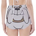 Gray Happy Dog Bulldog Pet Collar High-Waisted Bikini Bottoms View2