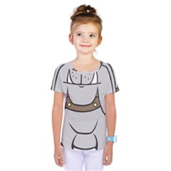 Gray Happy Dog Bulldog Pet Collar Kids  One Piece Tee