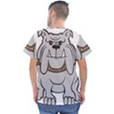 Gray Happy Dog Bulldog Pet Collar Men s V-Neck Scrub Top View2