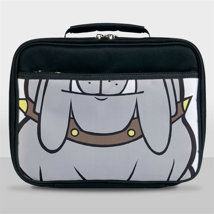 Gray Happy Dog Bulldog Pet Collar Lunch Bag