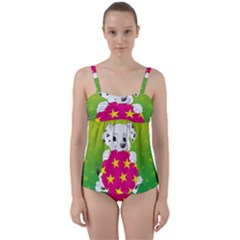 Dalmatians Dog Puppy Animal Pet Twist Front Tankini Set