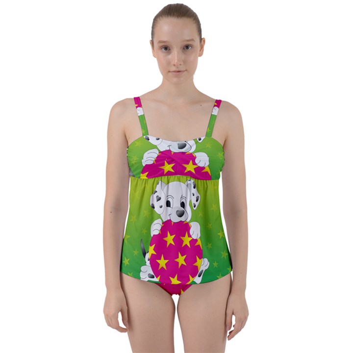 Dalmatians Dog Puppy Animal Pet Twist Front Tankini Set