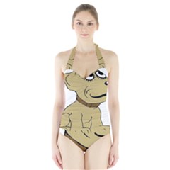 Dog Cute Sitting Puppy Pet Halter Swimsuit by Nexatart