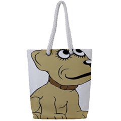 Dog Cute Sitting Puppy Pet Full Print Rope Handle Tote (small)