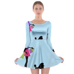 Woman Girl Lady Female Young Long Sleeve Skater Dress by Nexatart