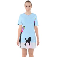 Woman Girl Lady Female Young Sixties Short Sleeve Mini Dress by Nexatart