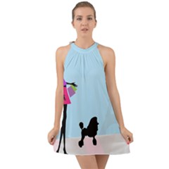 Woman Girl Lady Female Young Halter Tie Back Chiffon Dress by Nexatart