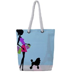 Woman Girl Lady Female Young Full Print Rope Handle Tote (small)