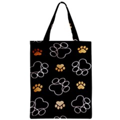 Dog Pawprint Tracks Background Pet Zipper Classic Tote Bag by Nexatart