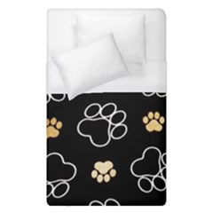 Dog Pawprint Tracks Background Pet Duvet Cover (single Size) by Nexatart