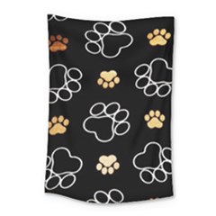 Dog Pawprint Tracks Background Pet Small Tapestry by Nexatart