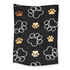 Dog Pawprint Tracks Background Pet Medium Tapestry by Nexatart