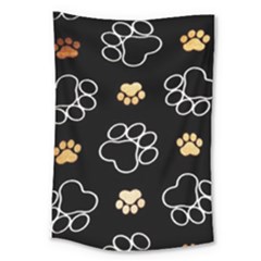 Dog Pawprint Tracks Background Pet Large Tapestry by Nexatart