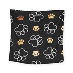 Dog Pawprint Tracks Background Pet Square Tapestry (small) by Nexatart