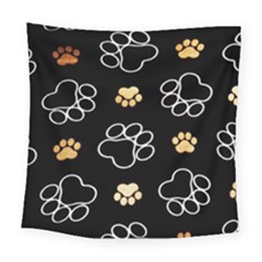 Dog Pawprint Tracks Background Pet Square Tapestry (large) by Nexatart