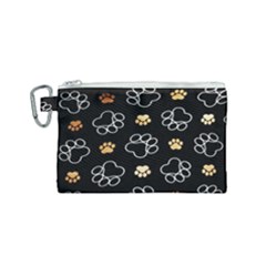 Dog Pawprint Tracks Background Pet Canvas Cosmetic Bag (small) by Nexatart