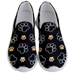 Dog Pawprint Tracks Background Pet Men s Lightweight Slip Ons