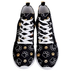 Dog Pawprint Tracks Background Pet Men s Lightweight High Top Sneakers