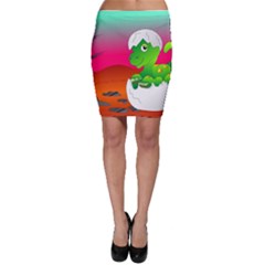 Dinosaur Dino Baby Dino Lizard Bodycon Skirt by Nexatart