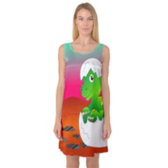 Dinosaur Dino Baby Dino Lizard Sleeveless Satin Nightdress by Nexatart