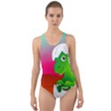 Dinosaur Dino Baby Dino Lizard Cut-Out Back One Piece Swimsuit View1