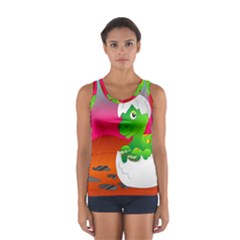 Dinosaur Dino Baby Dino Lizard Sport Tank Top  by Nexatart