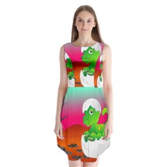 Dinosaur Dino Baby Dino Lizard Sleeveless Chiffon Dress   by Nexatart