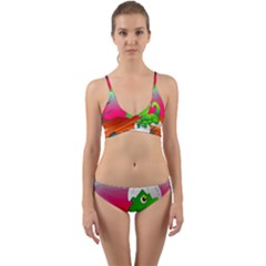 Dinosaur Dino Baby Dino Lizard Wrap Around Bikini Set