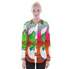 Dinosaur Dino Baby Dino Lizard Womens Long Sleeve Shirt