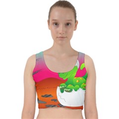 Dinosaur Dino Baby Dino Lizard Velvet Racer Back Crop Top