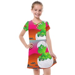 Dinosaur Dino Baby Dino Lizard Kids  Cross Web Dress