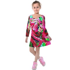 Flamingo   Child Of Dawn 5 Kids  Long Sleeve Velvet Dress by bestdesignintheworld