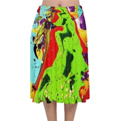 Untitled Island 3 Velvet Flared Midi Skirt