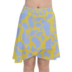 Yellow Blue Cow Print Chiffon Wrap by LoolyElzayat