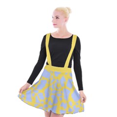 Yellow Blue Cow Print Suspender Skater Skirt Clone by LoolyElzayat