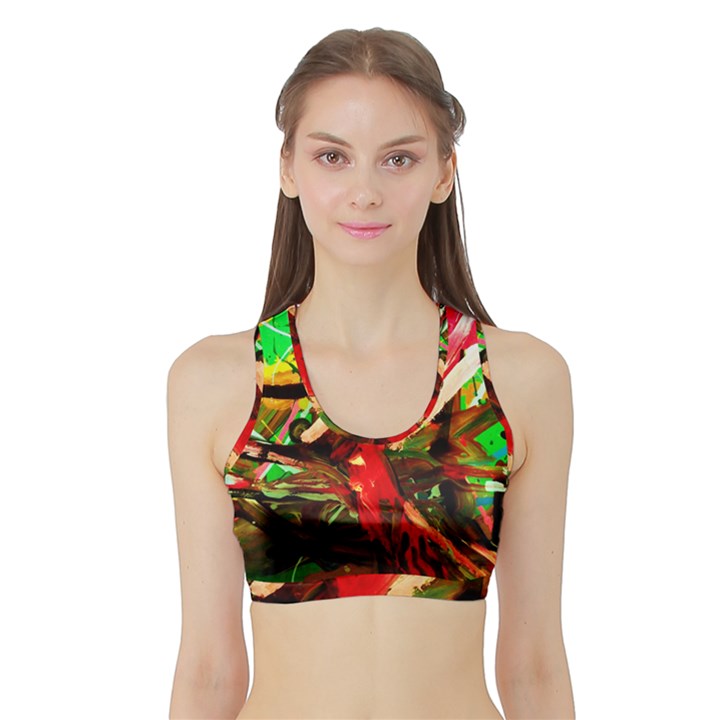 Flamingo   Child Of Dawn 4 Sports Bra with Border