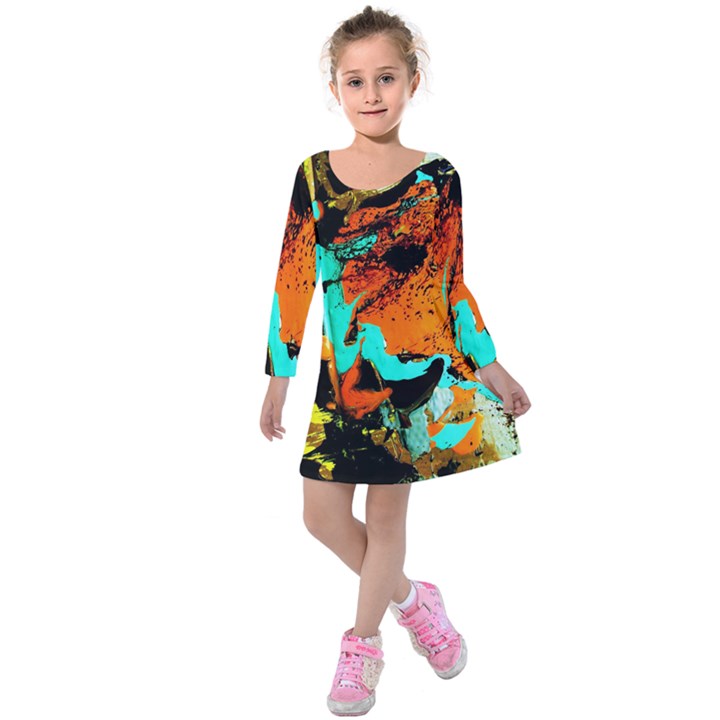 Fragrance Of Kenia 3 Kids  Long Sleeve Velvet Dress