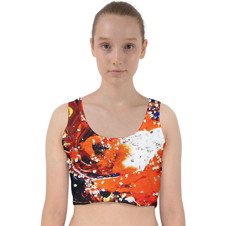 Smashed Butterfly 2 Velvet Racer Back Crop Top