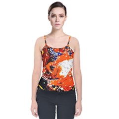 Smashed Butterfly 2 Velvet Spaghetti Strap Top